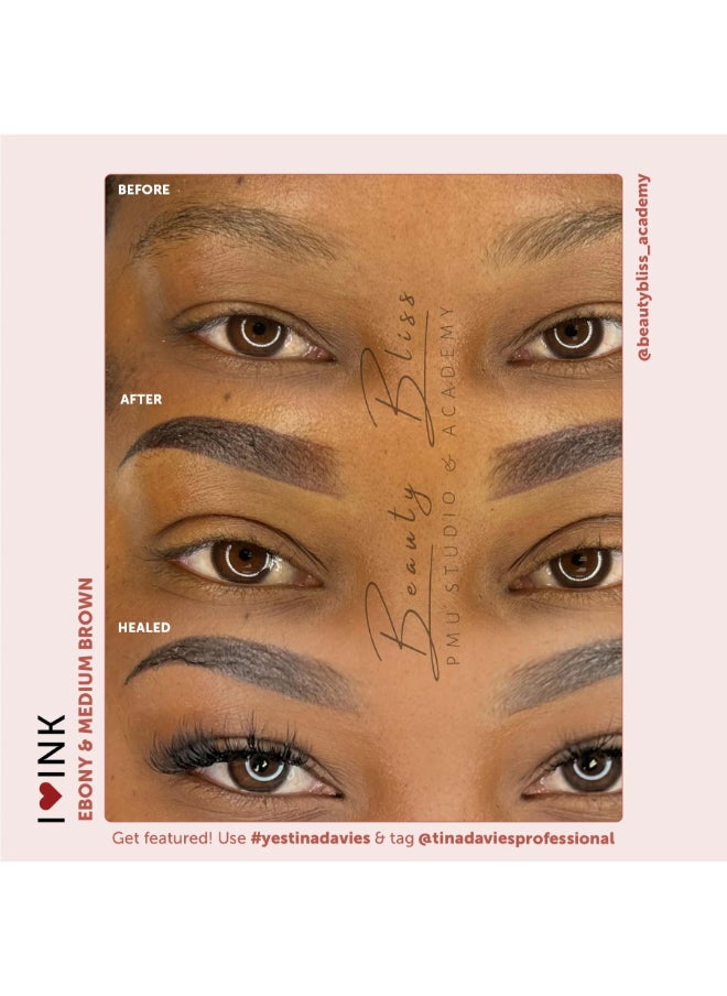 Tina Davies Ink Brow Pigments Ebony Unleash Your Creativity With High-Quality, Bold Pigments For Stunning Brows 15ml