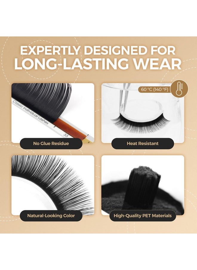 Classic Lash Extensions, C Curl 8-15Mm Mixed 0.15 Classic Lashes, Classic Individual Lash Extensions, Professional Lash Trays For Lash Extensions