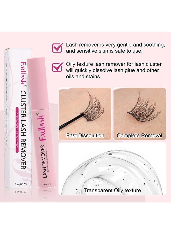 Cluster Lash Glue Remover 5 Ml Lash Remover For Cluster Lashes Soothing Oil Lash Glue Remover Mascara Wand Eyelash Extension Remover Self Use At Home