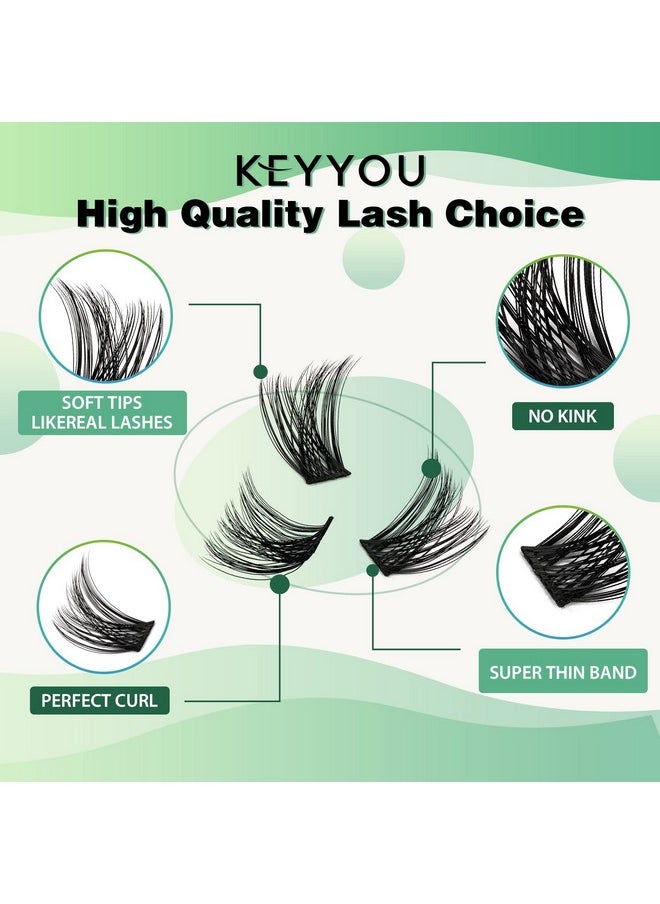 Lusters,96 Pcs Cluster Lashes D Curl 10-18Mix Diy Lash Extensions Eyelash Clusters,Keyyou Volume Wispy Individual Lashes Soft&Comfortable Easy Diy At Home(Y01,D-10-18Mix)