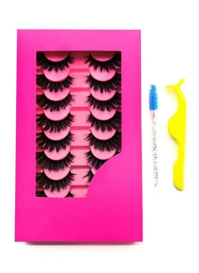 8Pair False Eyelash Book With Tweezer Soft Reusable Handmade Volume Fluffy Eyelashes