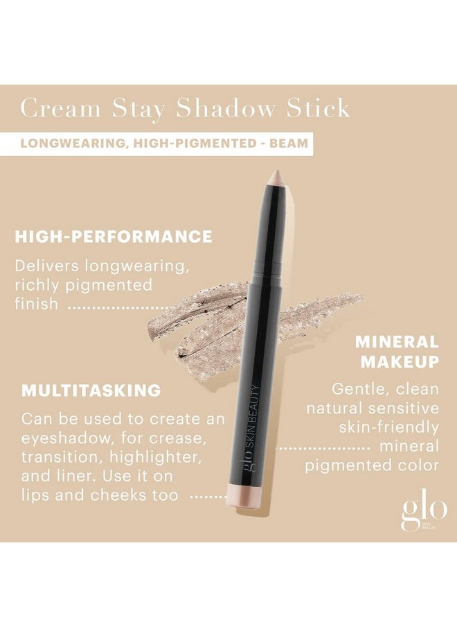 Cream Stay Shadow Stick (Beam) - Multi-Purpose Eyeshadow Mineral Makeup Can Also Be Used As Liner On Lips Or Cheeks, 12-Hours Of Wear