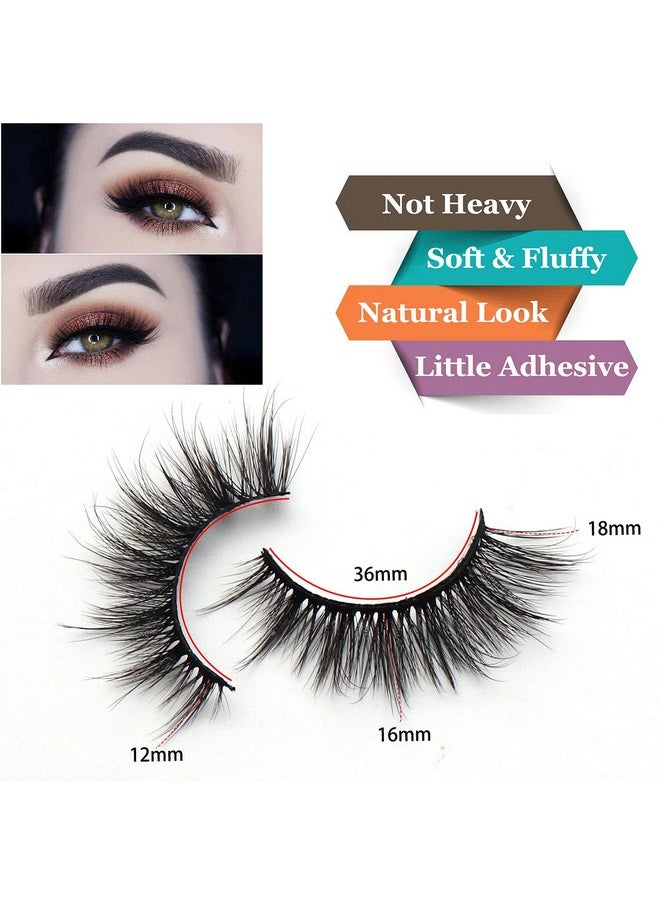 Eyelashes Natural Look Faux Mink Lashes Pack Handmade Fluffy False Eyelashes 14 Pairs Cat Eye Lashes (54)