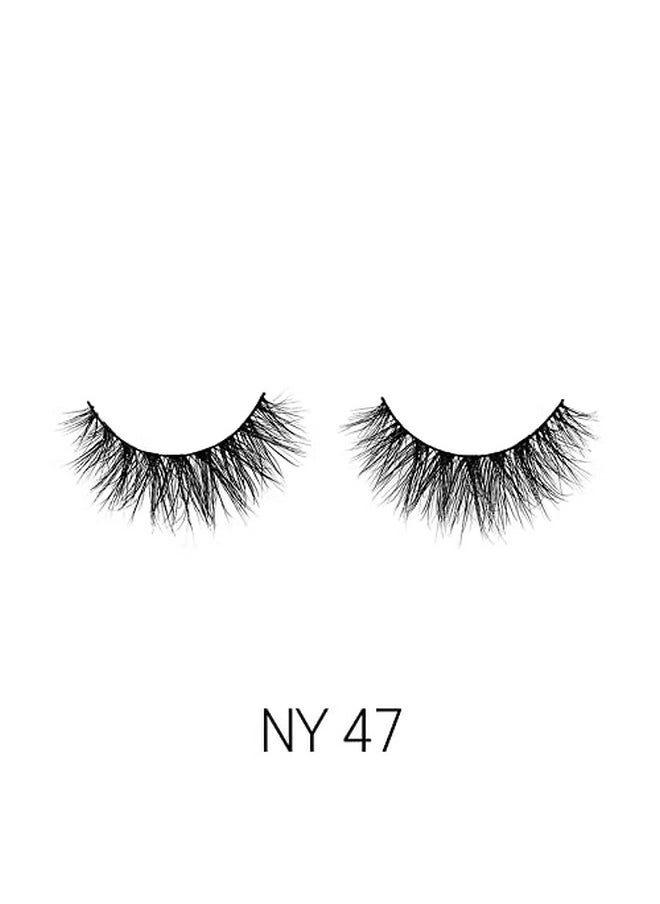 3D Ny Mink Eyelashes, 100% Real Mink Hair Lashes, Luxury Makeup, Natural, Light, Trendy, Variety, Reusable, Multi Layered Real Mink Hair Lashes (Ny47)