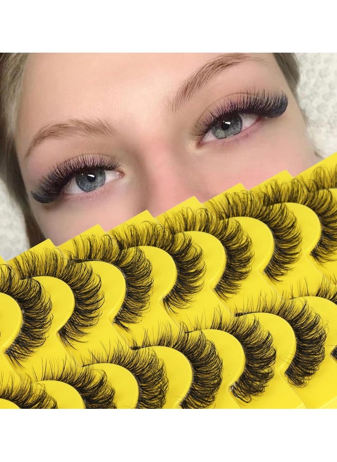 Elashes Russian Strip Lashes D Curl Wispy Natural Look Faux Mink Lashes Like Eyelash Extension Fluffy Zanlufly Transparent Band Cat Eye Fake Eyelashes Pack