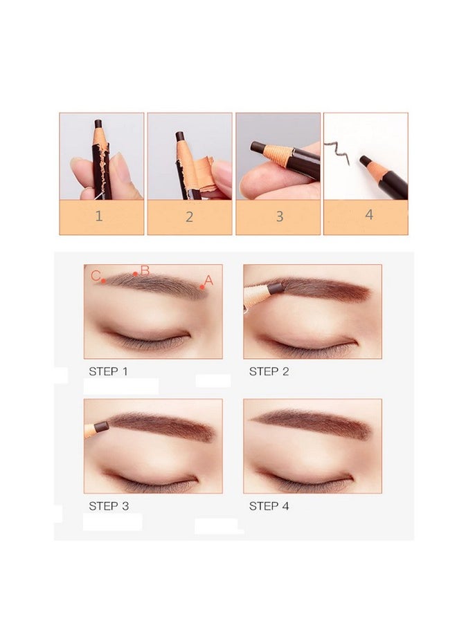 5Pcs Microblading Pencil Waterproof Eyebrow Peel-Off Pencil Pull Cord Microblading Supplies Brow Lamination Pencil Set For Marking Filling Outlining Eye Brow Liners In 5 Colors