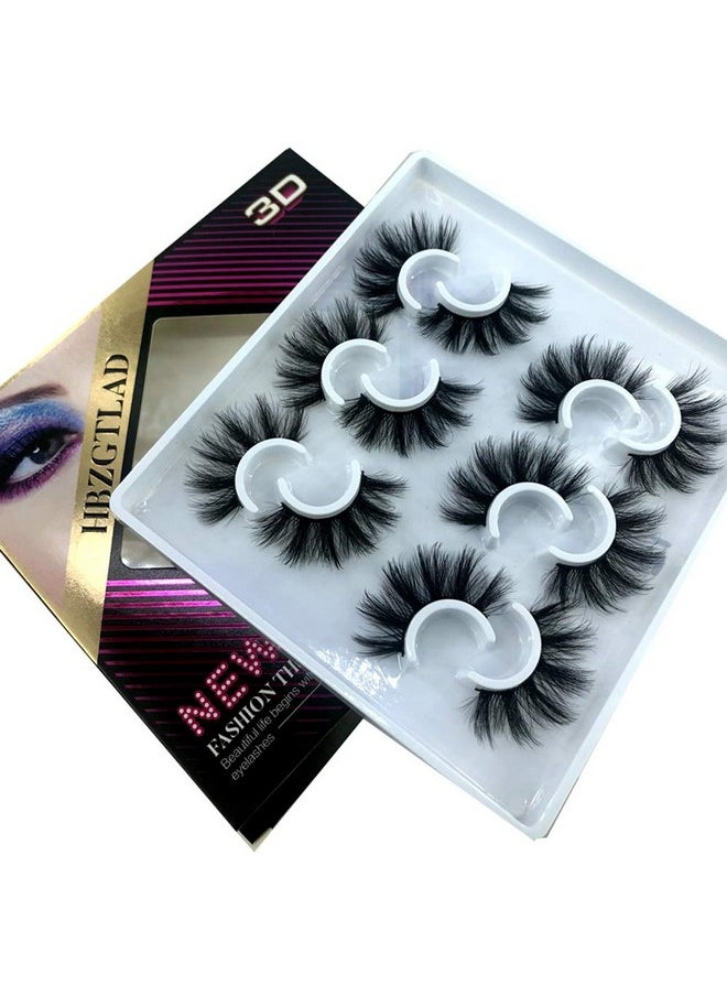 6 Pairs Fluffy False Eyelashes Natural Faux Mink Strip 3D Lashes Pack (Mdf-12)