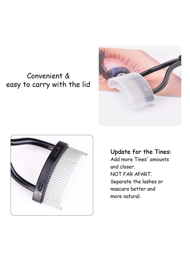 Lash Comb Msq Eyelash Separator Mascara Applicator Eyelash Definer With Comb Cover Arc Designed Cosmetic Brushes Tool Black (1Pcs)