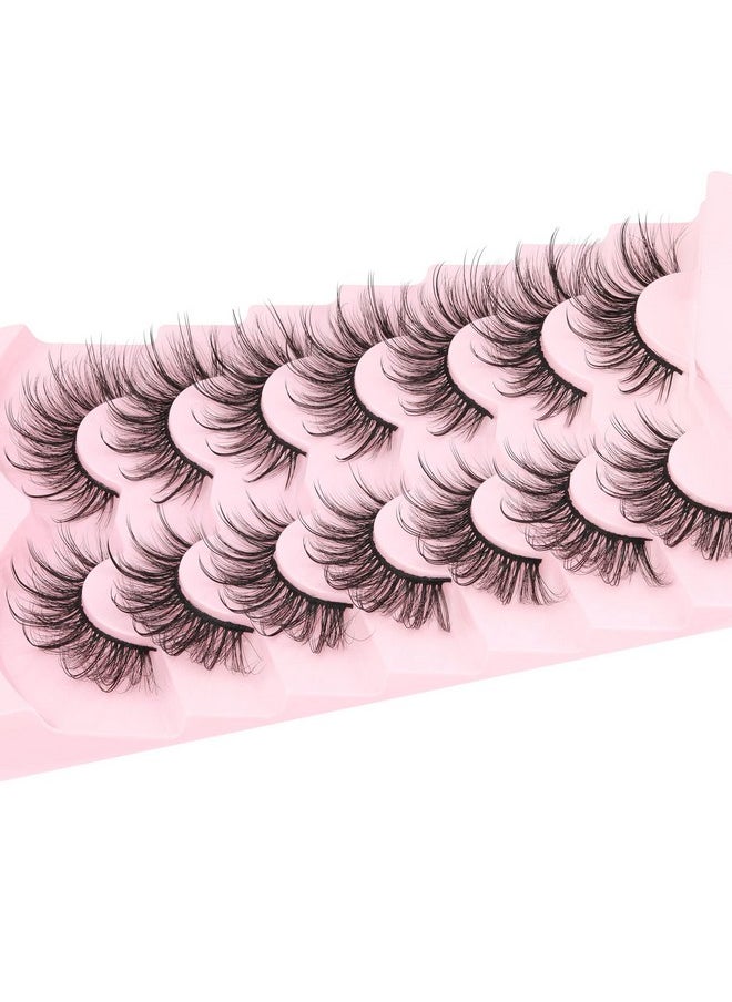 Nk Lashes Natural Eyelashes Spikes Lash Extensions Look Fluffy False Eyelashes 18Mm Long Strip Lashes Cat Eye Eyelashes Fairy Look 7 Pairs Multipack By Geeneiya