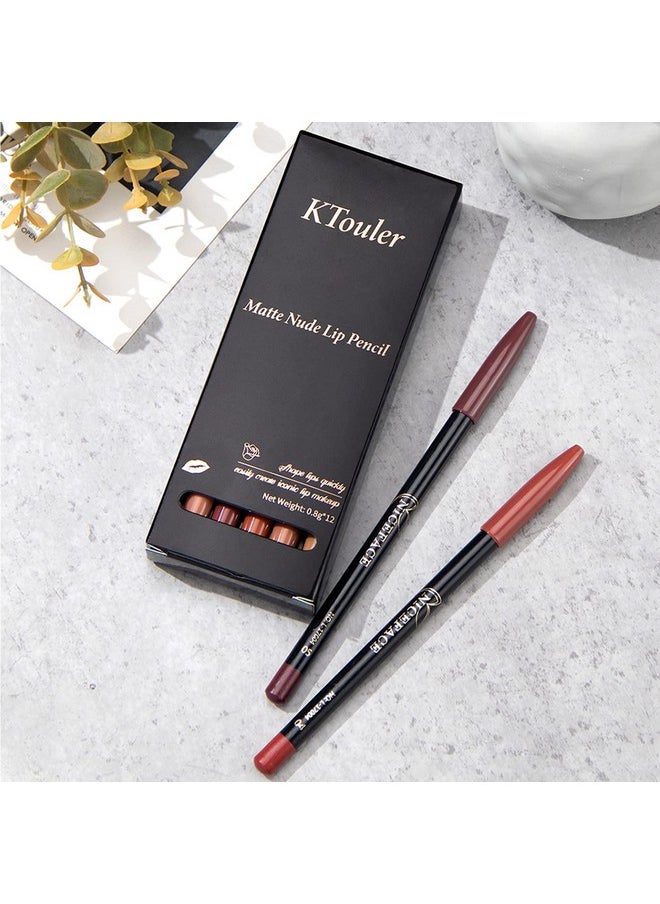 12 Pcs Matte Lip Liner Pencil Set, Smooth Waterproof Long-Lasting Fade Resistant Lip Pencil Makeup Gift Set For Women And Girls