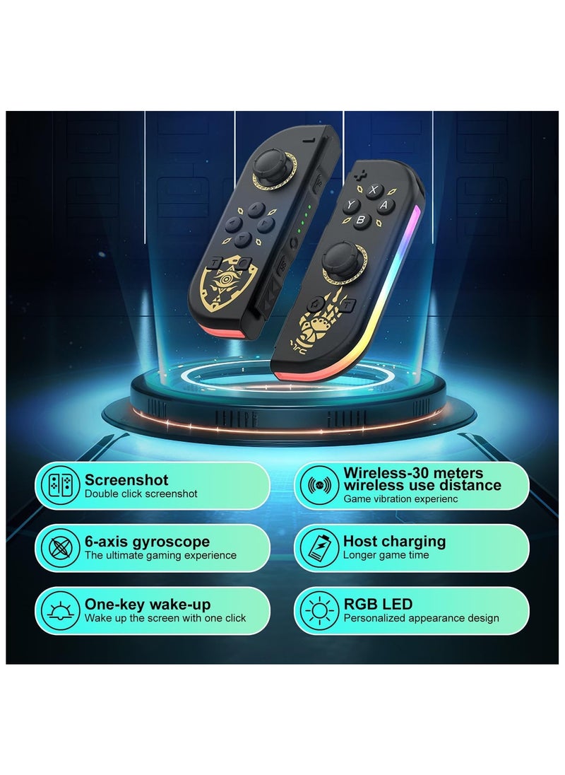 Joy Cons Wireless Controller for Nintendo Switch, L/R Controllers Replacement Compatible with Nintendo Switch/Lite/OLED, Joystick with Wake-up/Screenshot/Dual Vibration/Motion Control Function