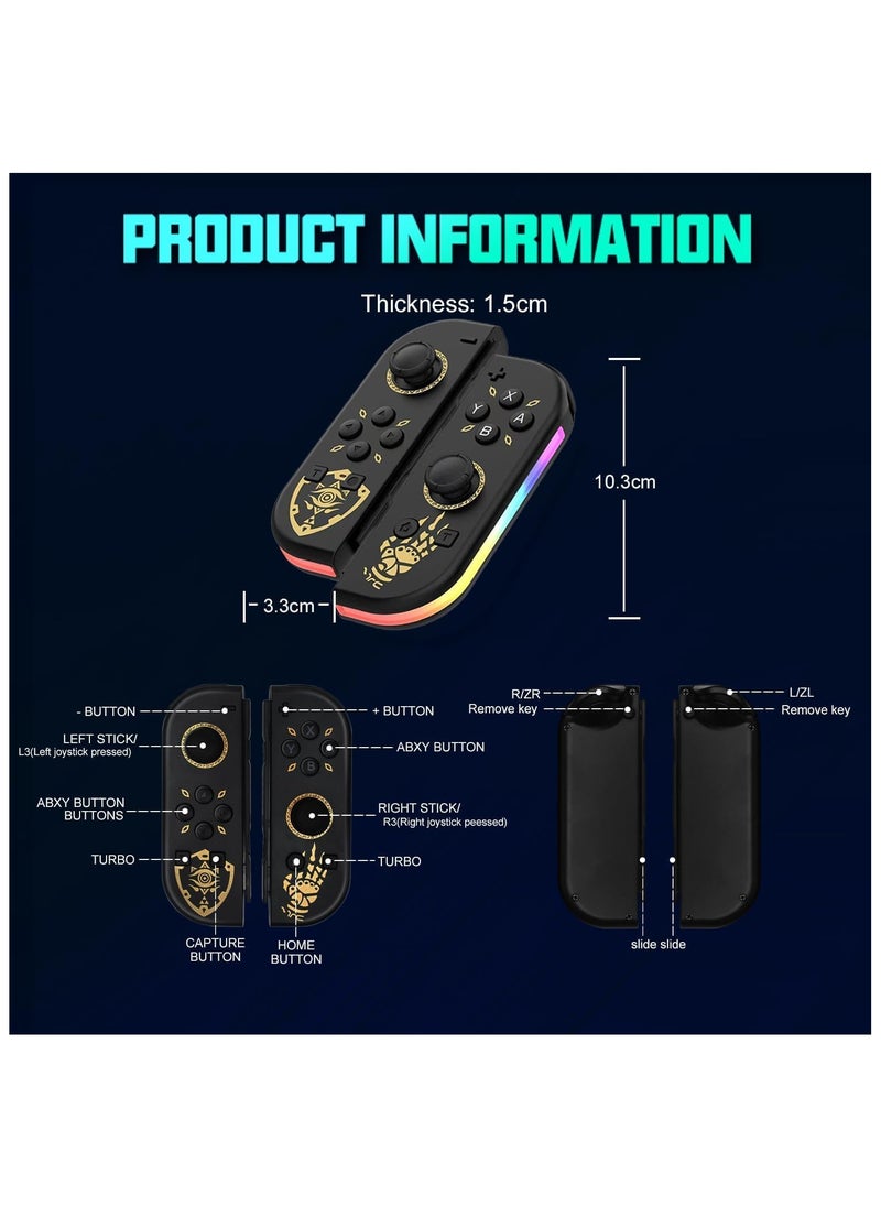 Joy Cons Wireless Controller for Nintendo Switch, L/R Controllers Replacement Compatible with Nintendo Switch/Lite/OLED, Joystick with Wake-up/Screenshot/Dual Vibration/Motion Control Function