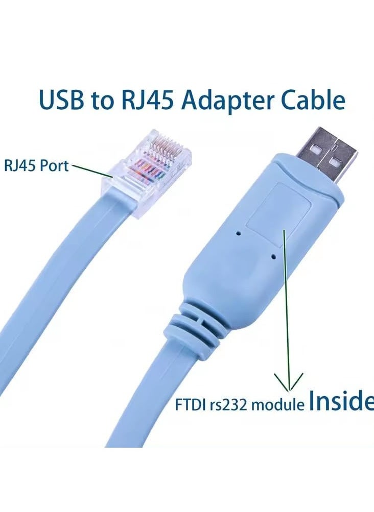 USB Console Cable, USB to RJ45 Cable for Cisco, Huawei, H3C, ZTH Routers, Professional Switchs, Access points