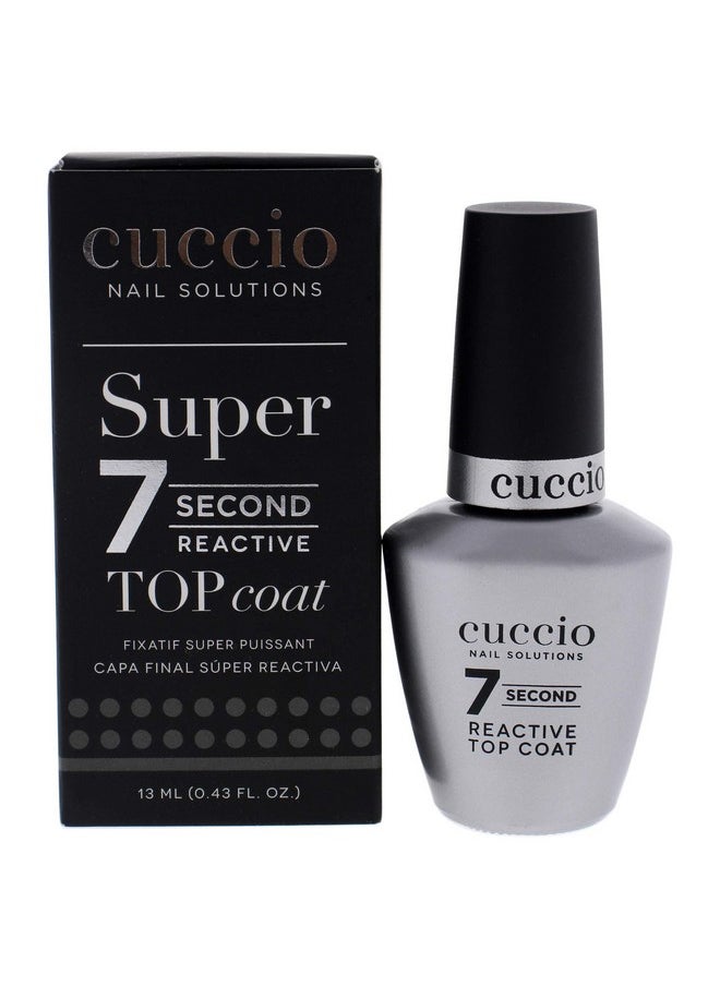 Cuccio Colour Super 7 Second Nail Top Coat - Super Quick Drying Formula - Creates A High Gloss Finish With Incredible Long-Lasting Durability - Formulated With Super Seal Technology - 0.43 Oz