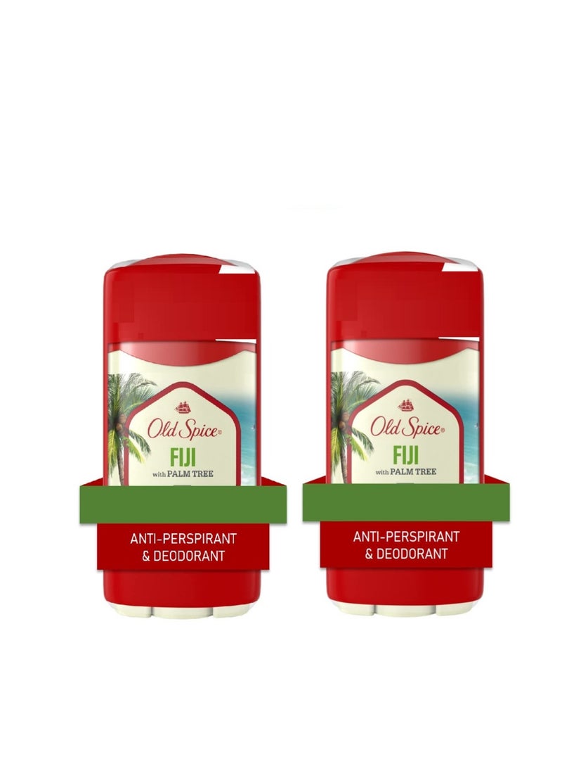 Old Spice Antiperspirant Deodorant for Men, 24/7 Sweat and Odor Protection, Advanced Skin Conditioners, Fiji with Palm Tree Scent, Invisible Solid, 2.6 oz (Pack of 2)