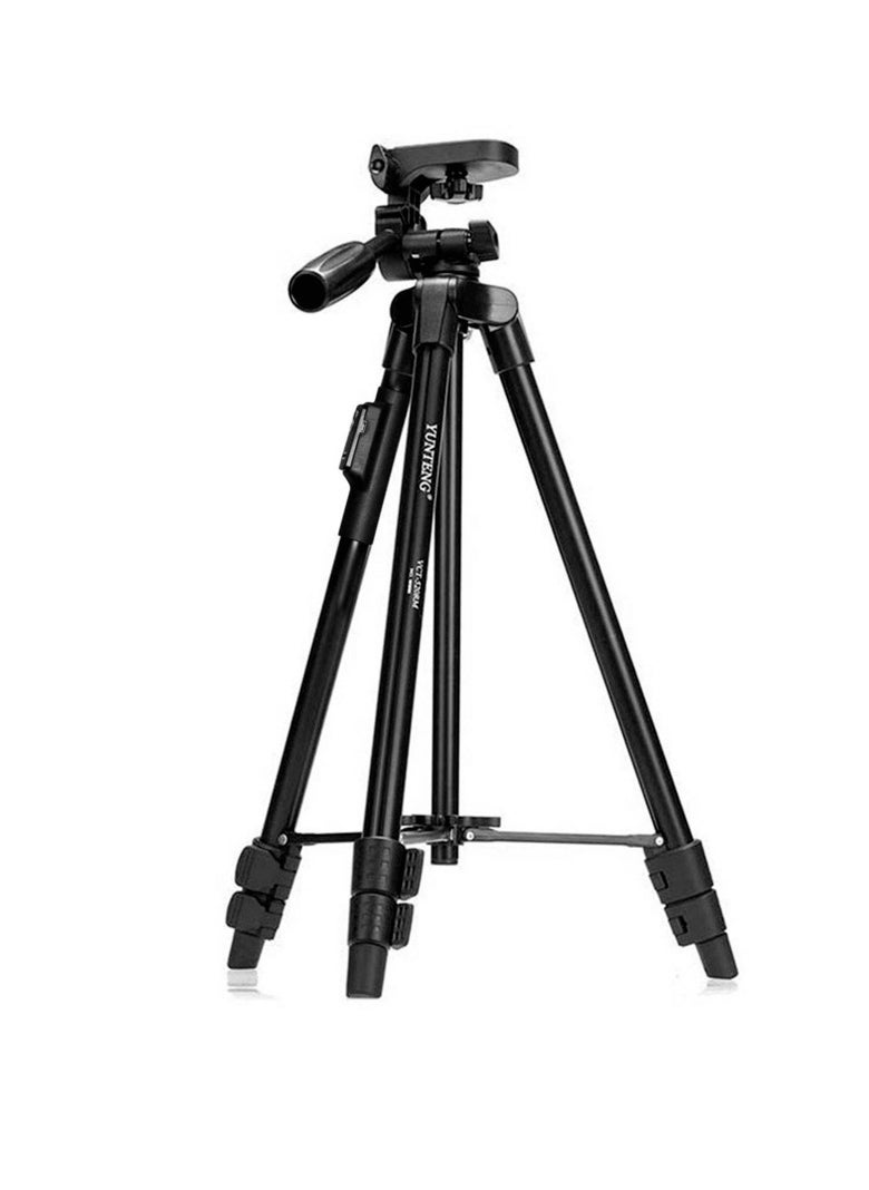 VCT-5208 Portable Tripod Stand With Remote Shutter Black