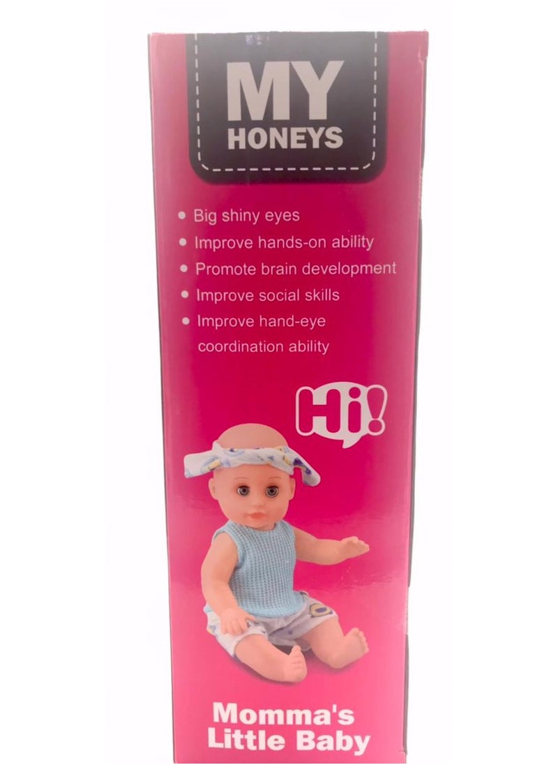 Baby Doll Playset with Accessories – My Honeys Sweetheart Family Interactive Toy Set for Kids, Includes Feeding, Dressing, Bathing, and Pretend Play Food Accessories for Children Aged 3+