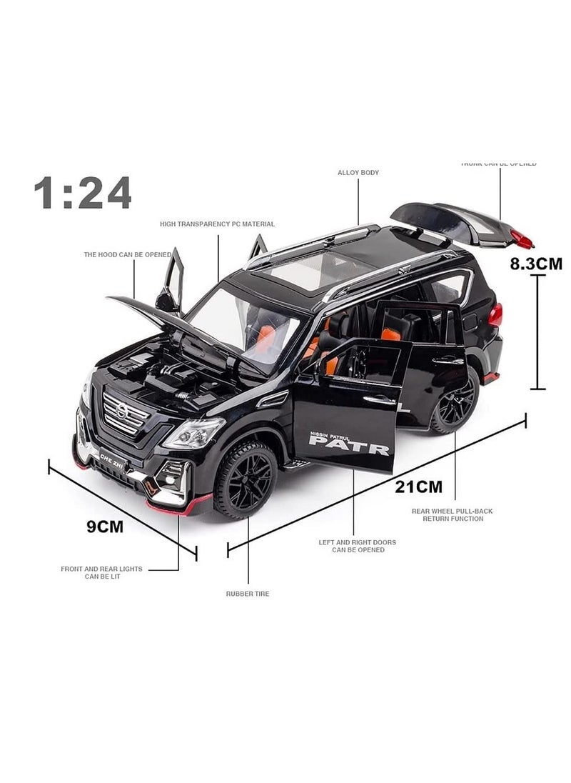 1:24 Scale Diecast Car Alloy Car Sound Light Toy for Nissan Patrol SUV