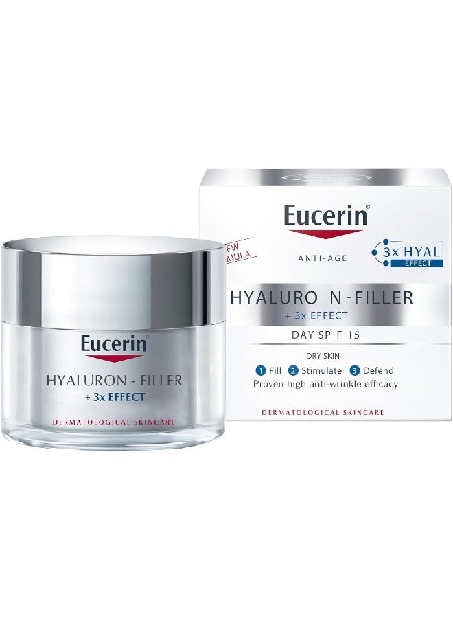 Hyaluron Filler Anti-Aging Face Day Cream With Hyaluronic Acid, Plumps Up Deep Wrinkles, Uva & Uvb Protection, Spf 15, Moisturizer For Dry Skin, 50Ml
