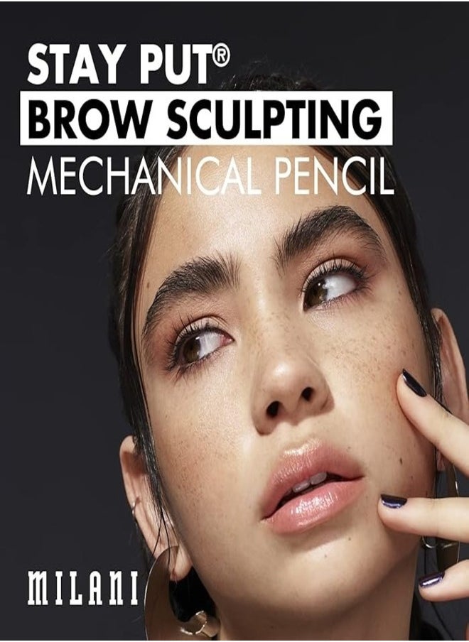 Milani Stay Put Brow Sculpting Mechanical Pencil – Taupe (0.28g) | Precision Tip, Built-In Spoolie, Long-Lasting & Smudge-Proof