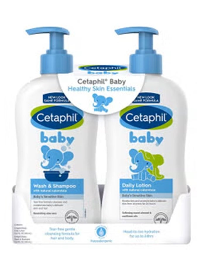 Cetaphil Baby Wash And Shampoo Plus Body Lotion, 27 FL OZ - 2 Count