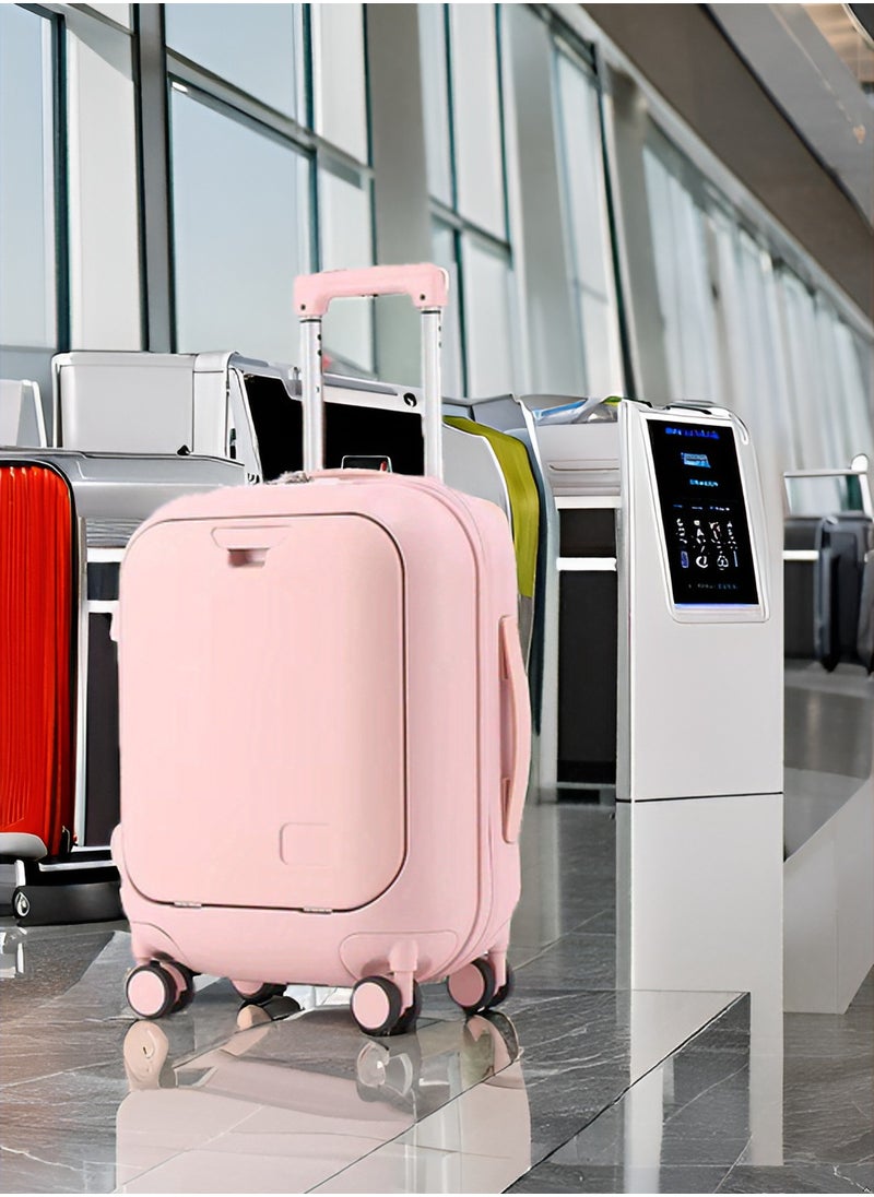 Skycare Carry On Luggage - Durable Hardside Suitcases with USB Front Laptop Pocket, Aluminum Frame, and TSA Lock - Available in 18