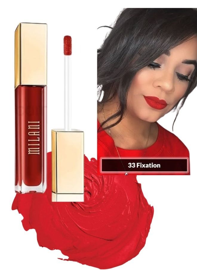 Milani Amore Matte Lip Crème, Shade 33 Fixation, 6g - Long-Lasting, Full Coverage Matte Liquid Lipstick