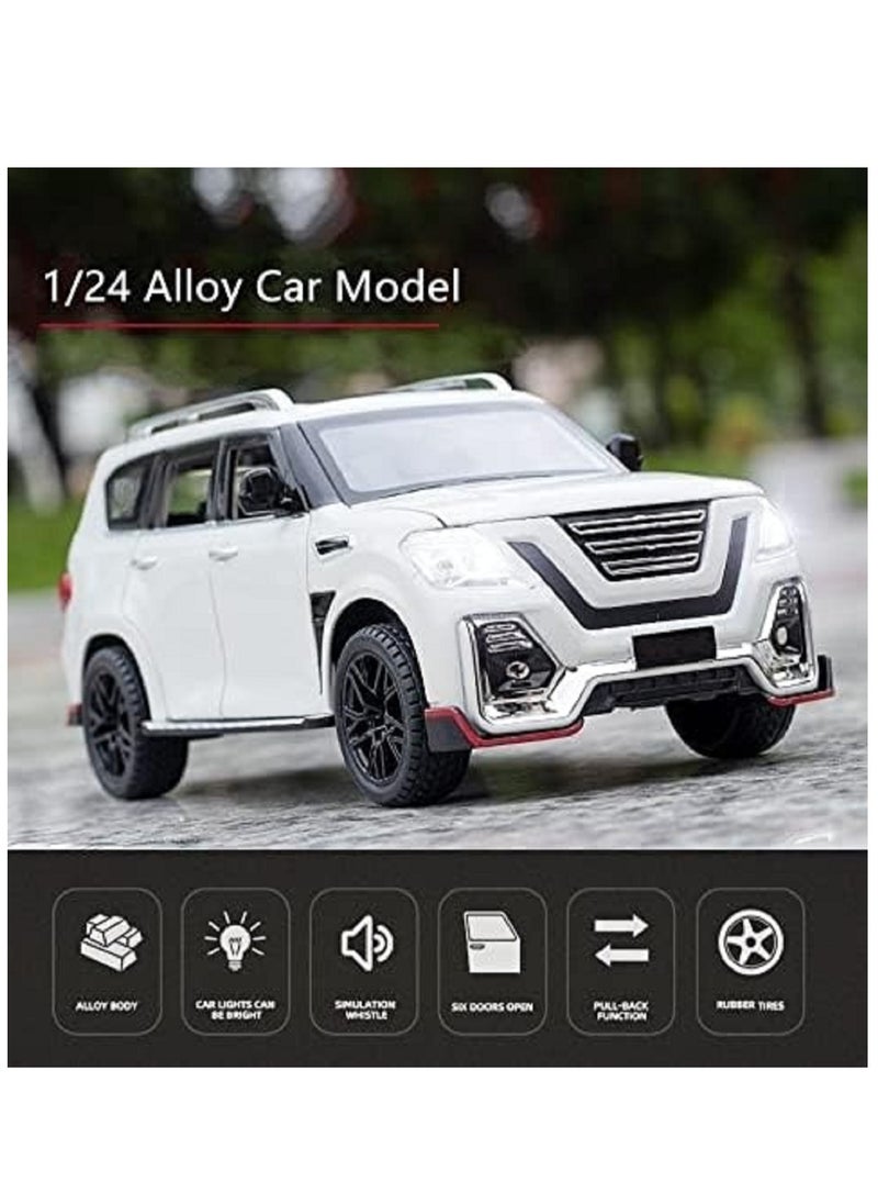 1:24 Scale Diecast Car Alloy Car Sound Light Toy for Nissan Patrol SUV