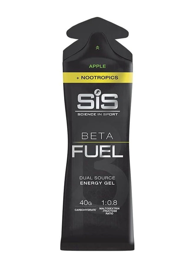 Apple Plus Nootropics - Beta Fuel Dual Source Energy Gel, 1:0.8 Maltodextrin : Fructore Ratio,60 ml pack of 6