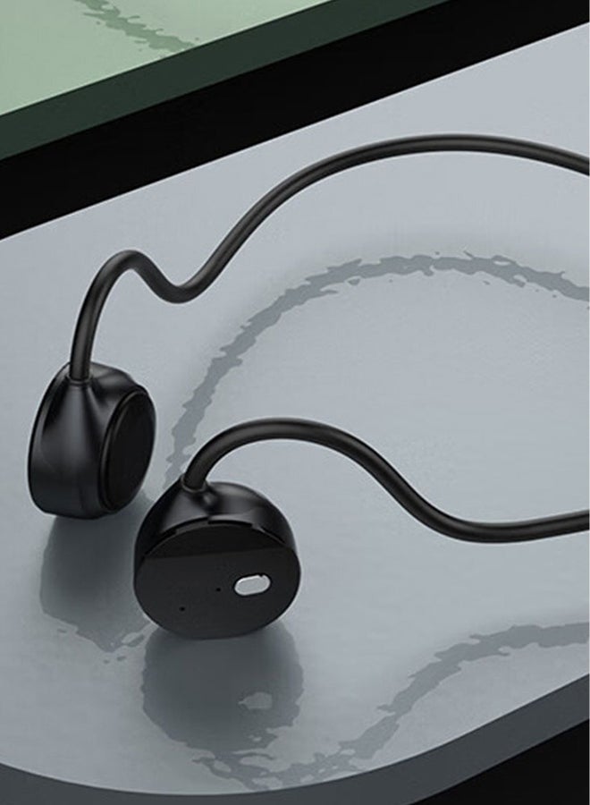 Taa1609 Bone Conduction Bluetooth Earphones, 5-Hour Playback, Sweat Resistant Design Black