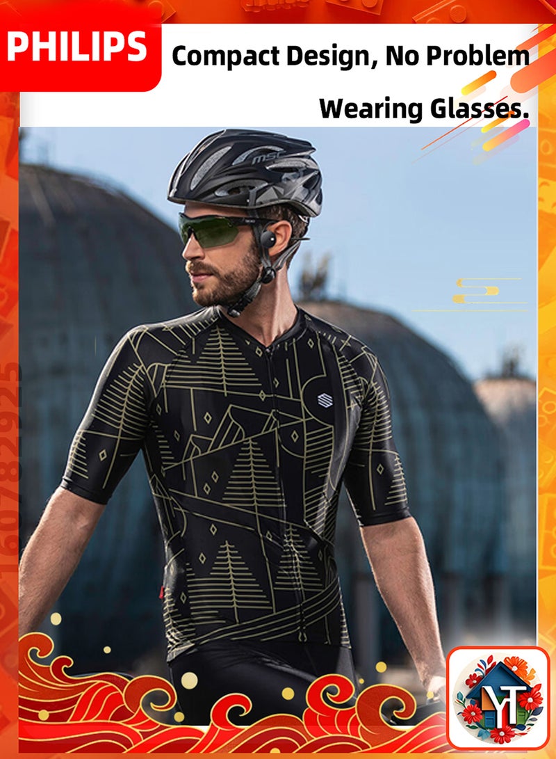 Taa1609 Bone Conduction Bluetooth Earphones, 5-Hour Playback, Sweat Resistant Design Black