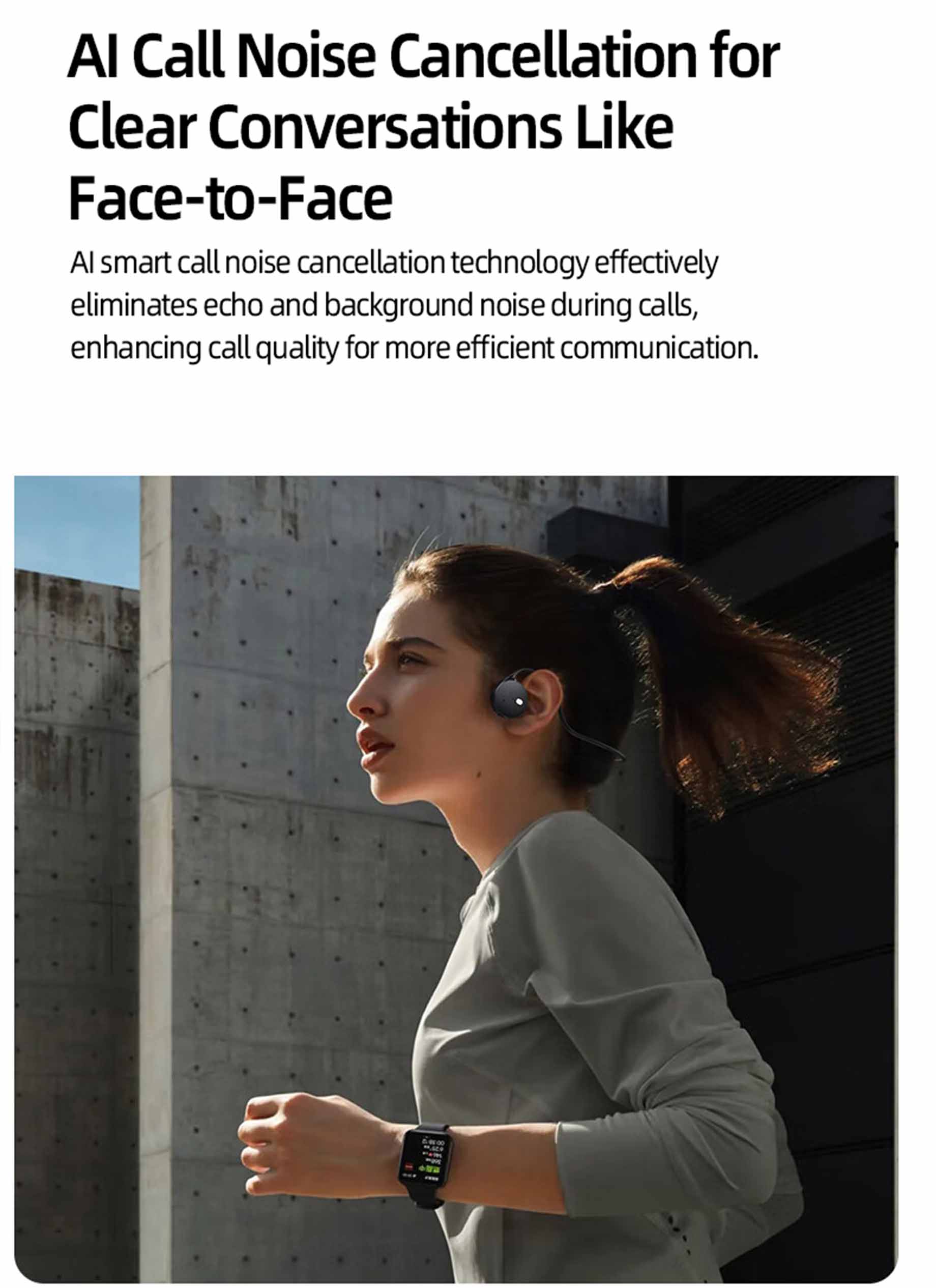 Taa1609 Bone Conduction Bluetooth Earphones, 5-Hour Playback, Sweat Resistant Design Black