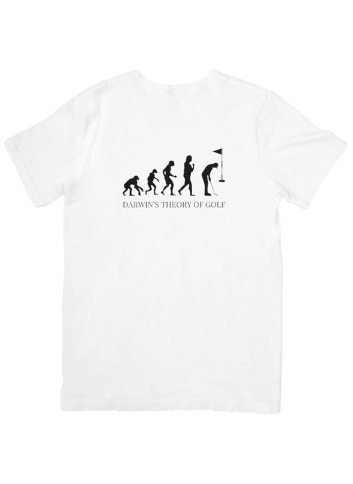 Darwin's Theory of Golf Unisex T-Shirt, Evolution Design, Gift for Man, Woman, Birthday, Golfer