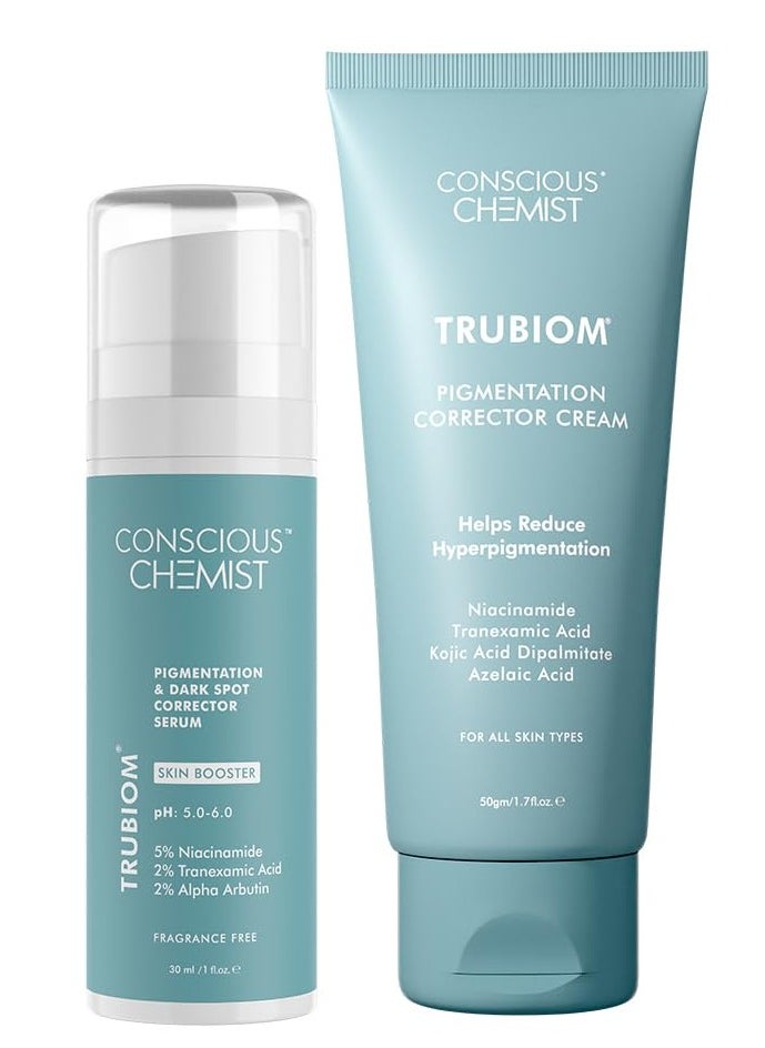 Conscious Chemist® Pigmentation Corrector Lightweight Gel Cream & 5% Niacinamide & Alpha Arbutin Serum | Pack Of 2