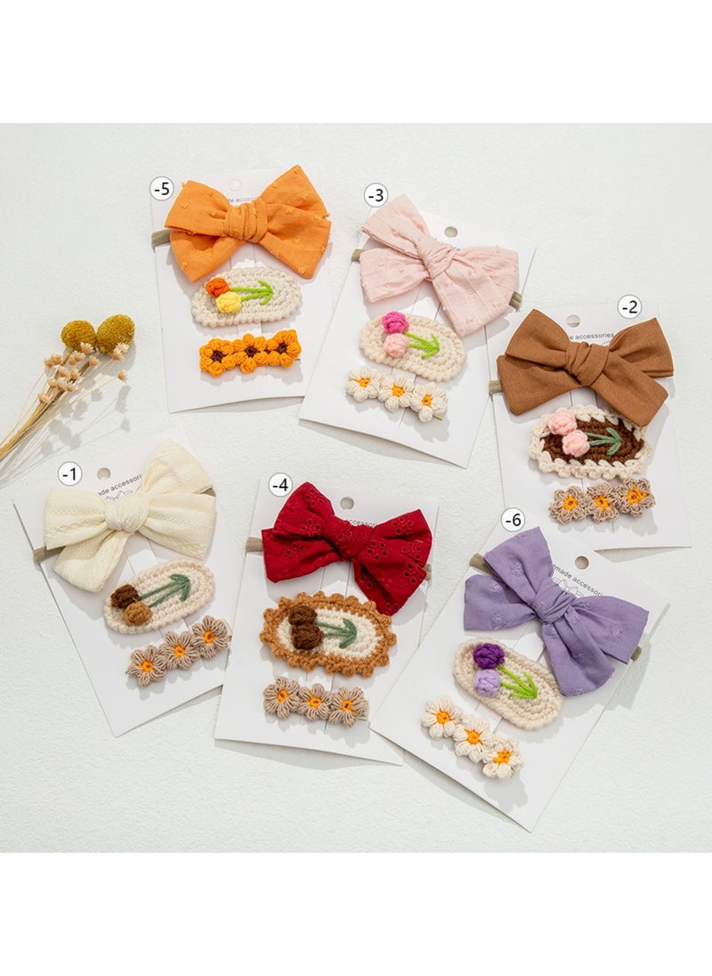 Angela Ribbon Bow Clip Set For Babies and Girls - White