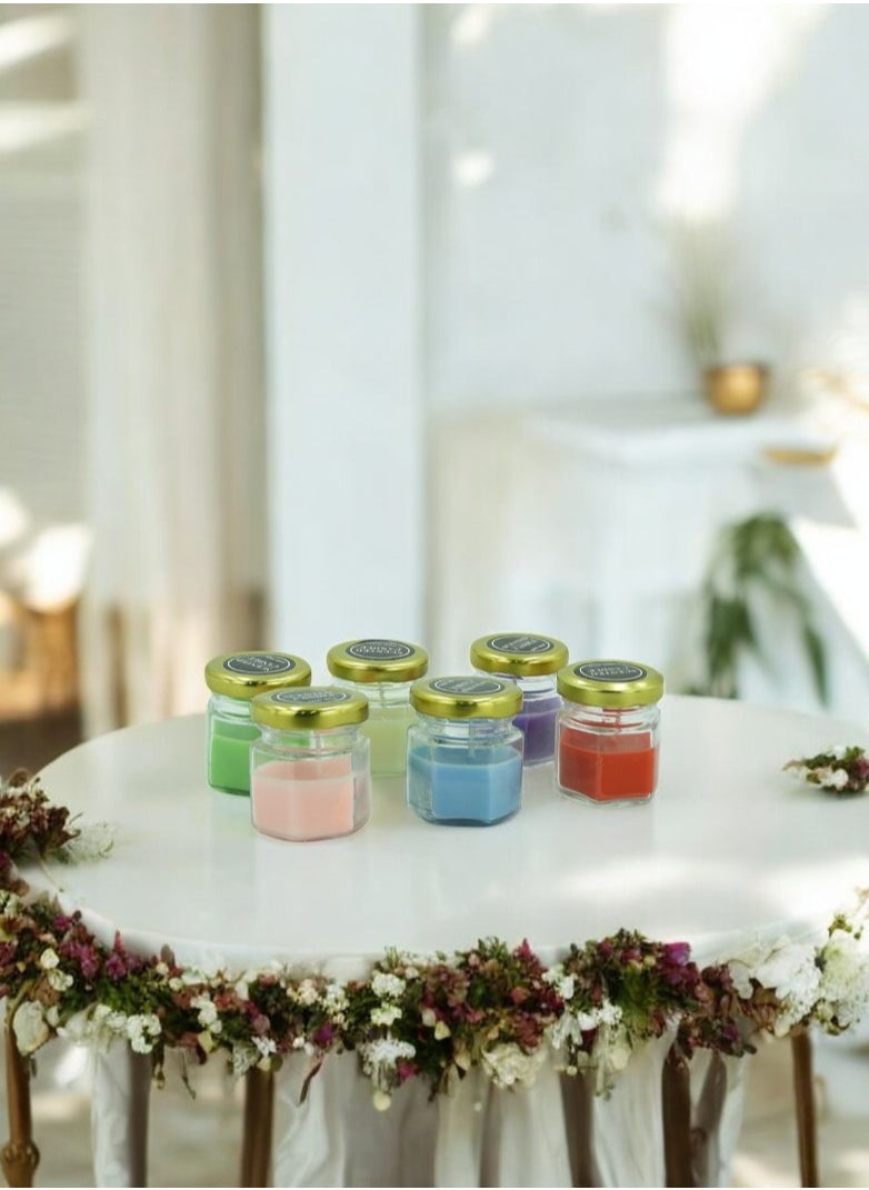 Scented Jar Candles (Set of 12 PCS) Handmade with Fragrance - Multi Scents