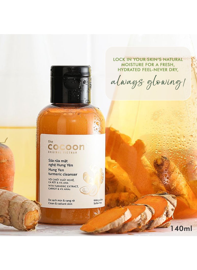 The Cocoon Original Vietnam Hung Yen Turmeric Cleanser 140ml – Brightening Face Wash for Acne-Prone & Oily Skin | Deep Cleansing, Oil Control & Dark Spot Removal