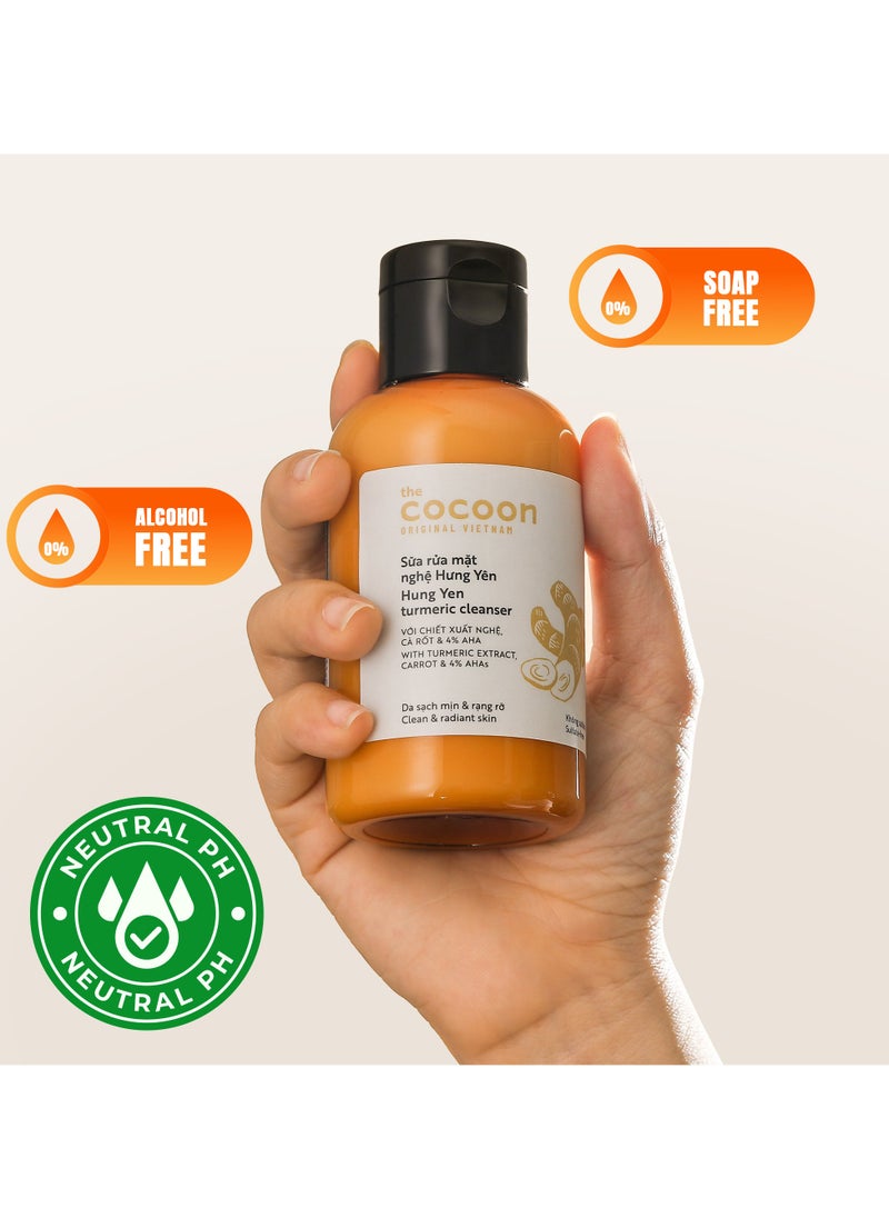 The Cocoon Original Vietnam Hung Yen Turmeric Cleanser 140ml – Brightening Face Wash for Acne-Prone & Oily Skin | Deep Cleansing, Oil Control & Dark Spot Removal