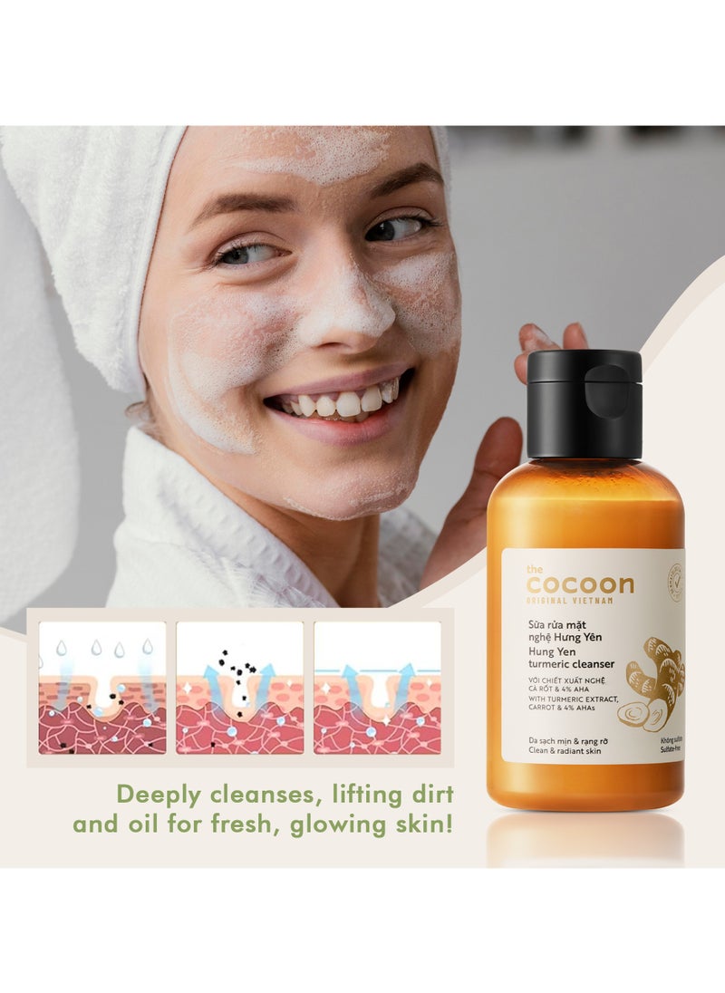 The Cocoon Original Vietnam Hung Yen Turmeric Cleanser 140ml – Brightening Face Wash for Acne-Prone & Oily Skin | Deep Cleansing, Oil Control & Dark Spot Removal