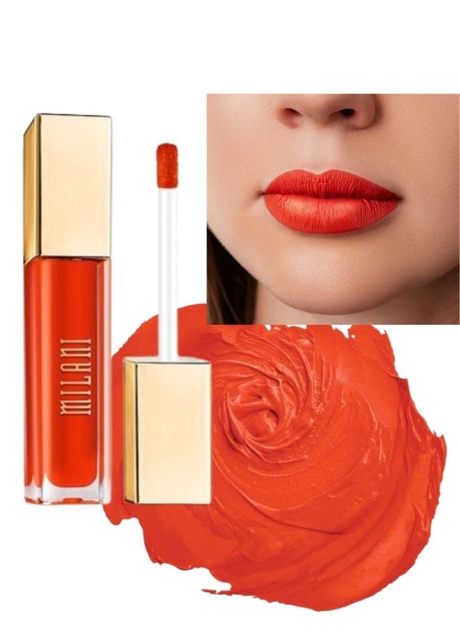 Milani Amore Matte Lip Crème, Shade Flame 21, 6g - Long-Lasting, Full Coverage Matte Liquid Lipstick