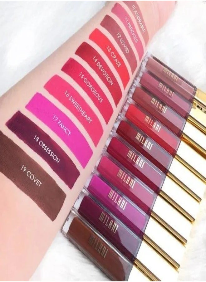 Milani Amore Matte Lip Crème, Shade 10 Adorable, 6g - Long-Lasting, Full Coverage Matte Liquid Lipstick