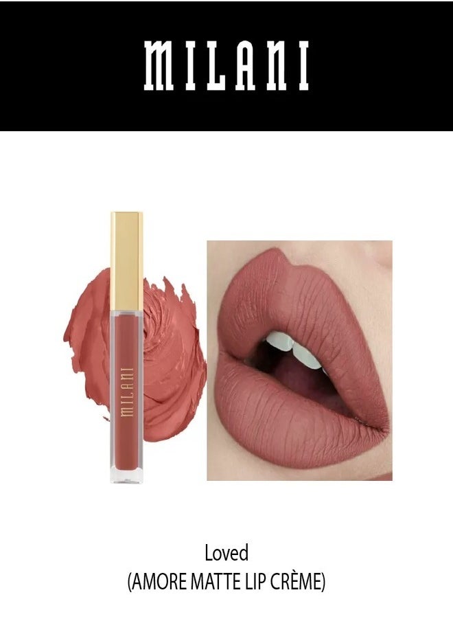 Milani Amore Matte Lip Crème, Shade Loved 12, 6g - Long-Lasting, Full Coverage Matte Liquid Lipstick