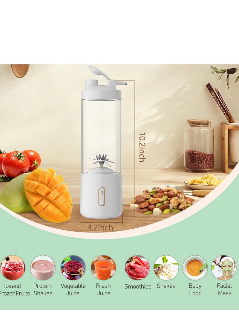 500ML Portable Blender, Personal Mini Blender for Shakes and Smoothies, Juice and Shakes, Personal Blender USB Rechargeable, Mini Blender Cordless