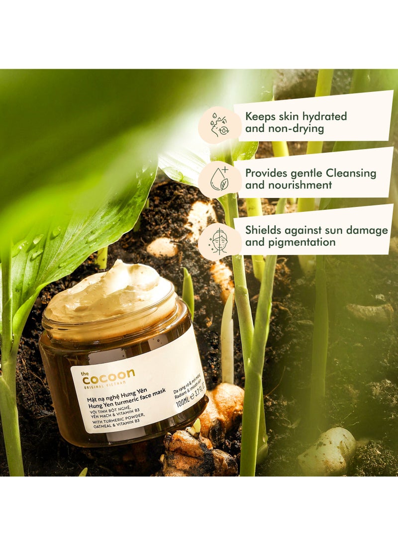 Cocoon Original Vietnam Turmeric Face Mask – 100ml Natural Skin Brightening & Anti-Acne Mask with Turmeric