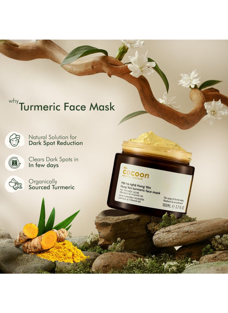 Cocoon Original Vietnam Turmeric Face Mask – 100ml Natural Skin Brightening & Anti-Acne Mask with Turmeric