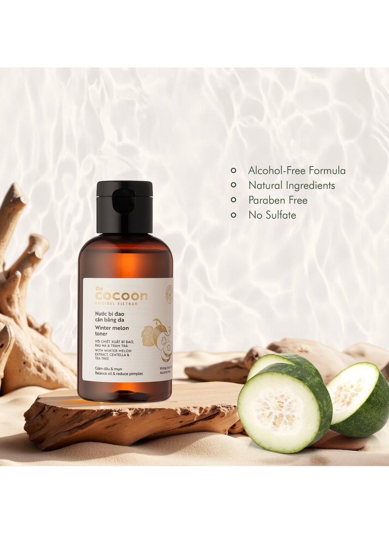 The Cocoon Original Vietnam Winter Melon Toner 140ml – Oil Control & Acne Care | Refreshing, Alcohol-Free Formula with Natural Ingredients | Perfect for Oily, Acne-Prone, and Combination Skin | Gentle Hydration & Pore Tightening for Clear, Healthy Skin