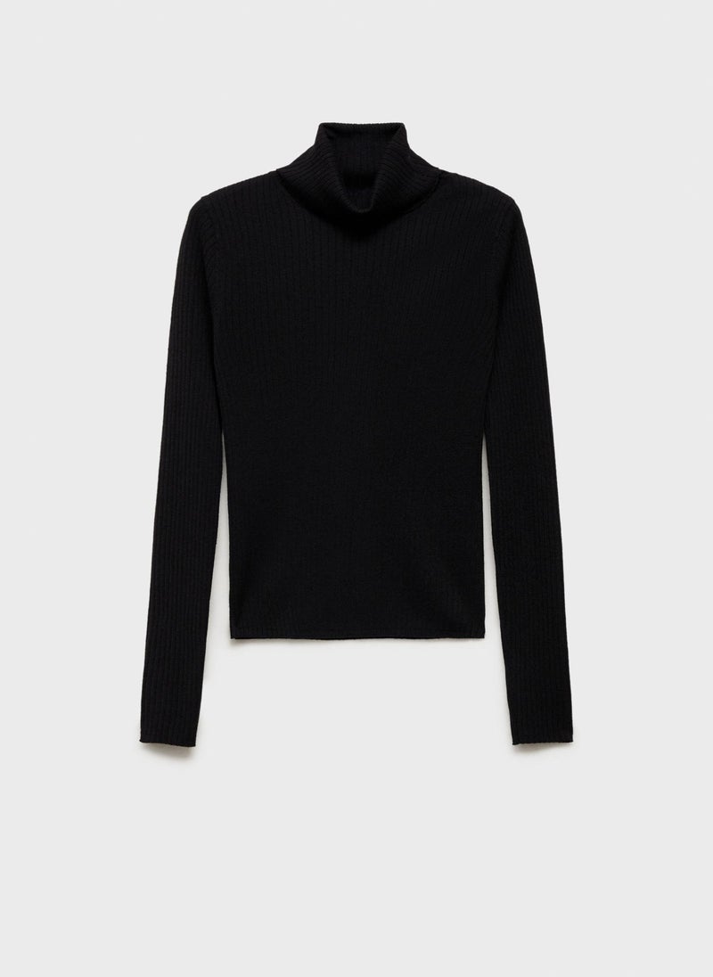 Wool Blend Turtleneck Sweater