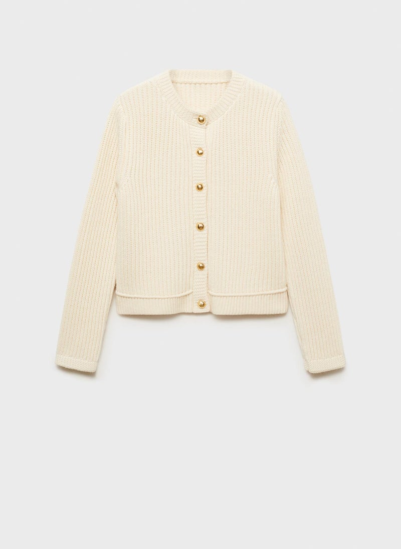 Knitted Jewel Button Cardigan