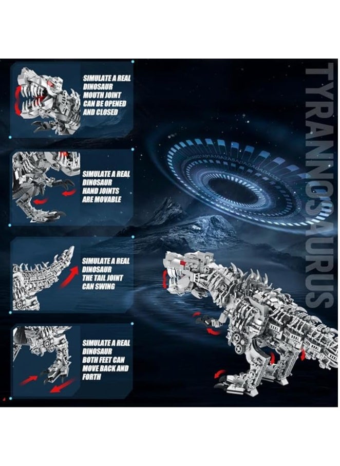 CHU DAI Jurassic Tyrannosaurus mechanical Tyrannosaurus dinosaur Tyrannosaurus Rex assembly building blocks boy toy birthday gift educational large size building blocks（1766 pieces）