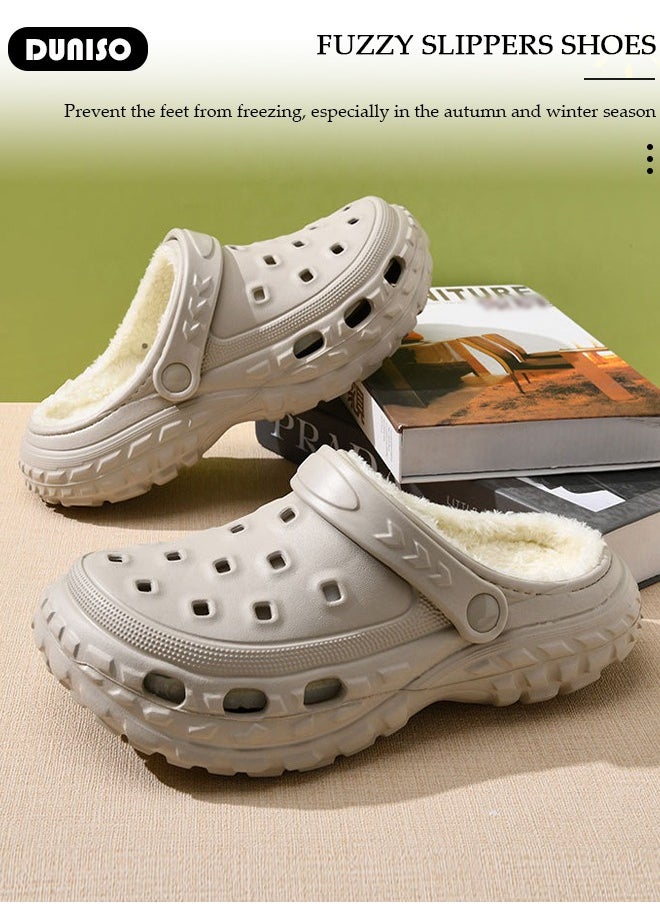 House Slippers for Men and Women,Washable Lined Clogs, Fashion Warm Shoes with Thick Sole, Comfortable Home Fuzzy Slippers, Lightweight Non Slip House Shoes For Cozy Indoor Outdoor